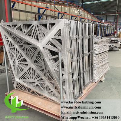 Sistema de fachada de revestimiento 3D de aluminio, material metálico, polvo antirruda, recubierto con un espesor de 3 mm