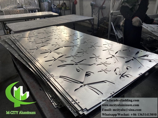 Panel de pantalla de metal cortado por láser, revestido en polvo de chapa de aluminio, material de decoración para fachadas de edificios