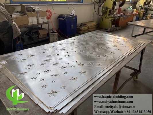 Hojas redondas de aluminio revestido de metal exterior con patrón de perforación pvdf revestido en polvo
