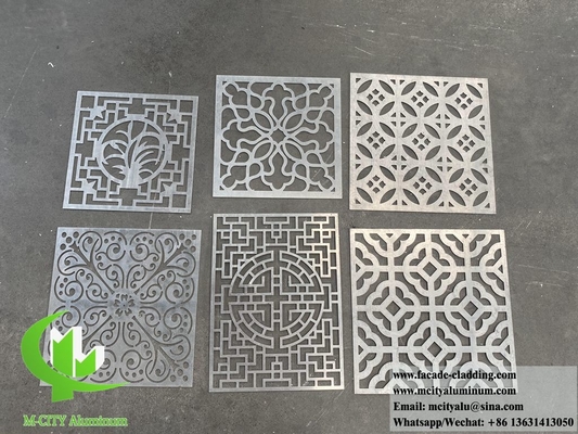 Cortado por láser diseño hueco paneles metálicos pantalla de aluminio pantalla de privacidad recubierto en polvo