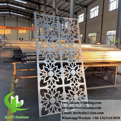 Panel de pared de aluminio perforado fachada de metal revestimiento de color azul PVDF patrón hueco con luz LED