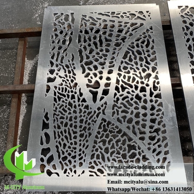 Panel de pared de aluminio perforado fachada de metal revestimiento de color azul PVDF patrón hueco con luz LED