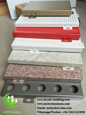 Moderno diseño de fachada metálica revestimiento de chapa de aluminio con patrones de 4 mm de espesor