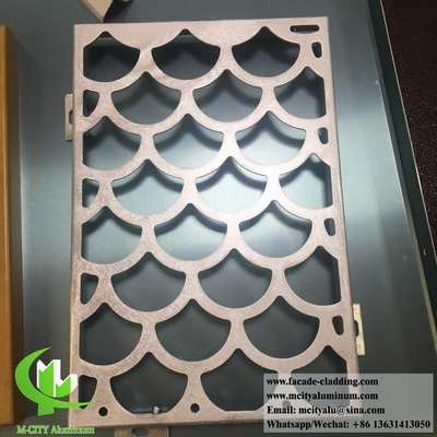 Moderno diseño de fachada metálica revestimiento de chapa de aluminio con patrones de 4 mm de espesor