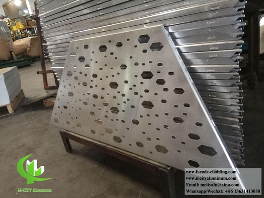Moderno diseño de fachada metálica revestimiento de chapa de aluminio con patrones de 4 mm de espesor