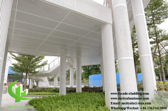 Patrón de perforación de revestimiento de aluminio sólido para decoración de columnas con luz LED