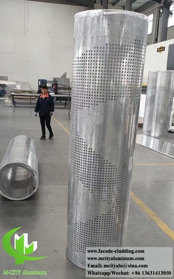 Patrón de perforación de revestimiento de aluminio sólido para decoración de columnas con luz LED