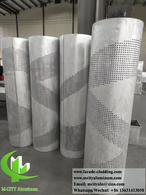 Patrón de perforación de revestimiento de aluminio sólido para decoración de columnas con luz LED