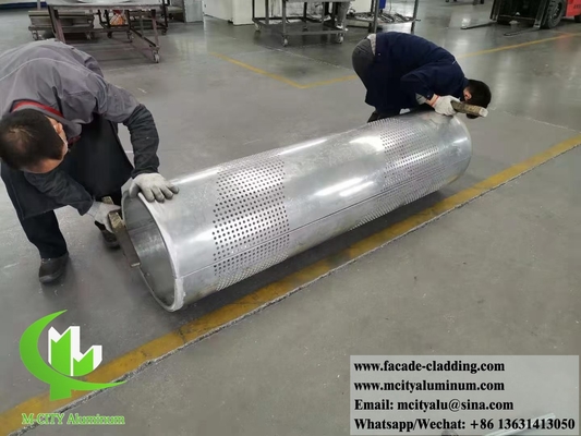 Patrón de perforación de revestimiento de aluminio sólido para decoración de columnas con luz LED