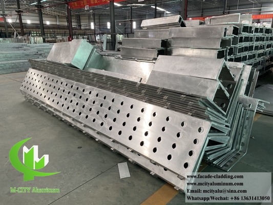 Perforación de aluminio revestimiento de fachada metálica agujeros redondos color de las astillas 3 mm PVDF en polvo recubierto