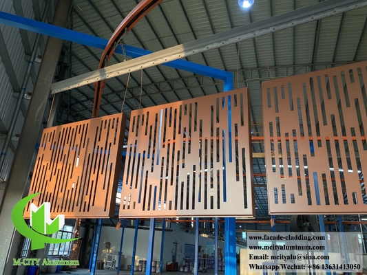 Revestimiento de pared de aluminio perforado fachada de pared de metal sólido con patrones PVDF 15 años de garantía