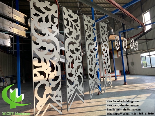 Revestimiento de pared de aluminio perforado fachada de pared de metal sólido con patrones PVDF 15 años de garantía