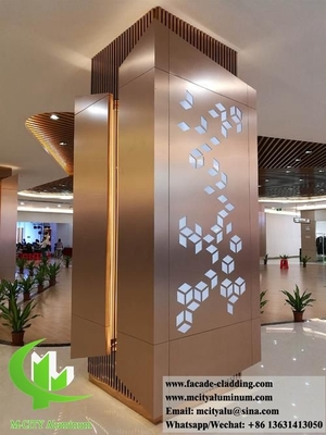PVDF pantalla de aluminio con revestimiento metálico de 3 mm de grosor para decorar fachada de pared de edificios, revestimiento, columna