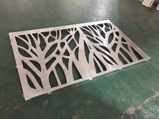 Arquitectónico cortado por láser pantalla de metal de aluminio revestimiento sólido con patrón de árbol