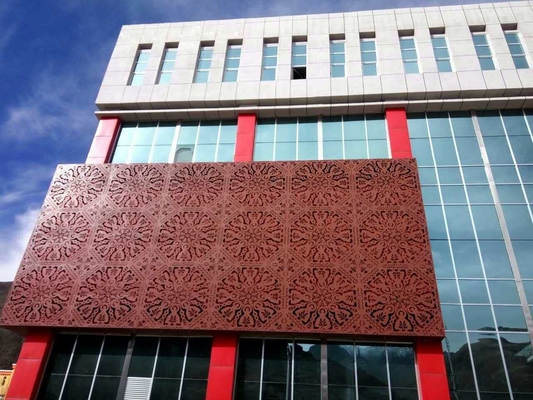 revestimiento de pared PVDF de chapa metálica perforada de aluminio para fachadas de edificios de 3 mm de espesor