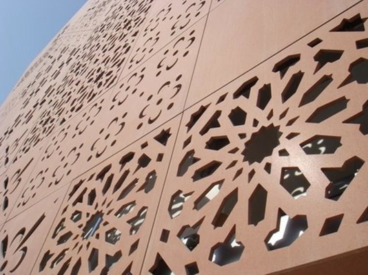 Arquitectónico cortado por láser pantalla de metal de aluminio revestimiento sólido con patrón de árbol