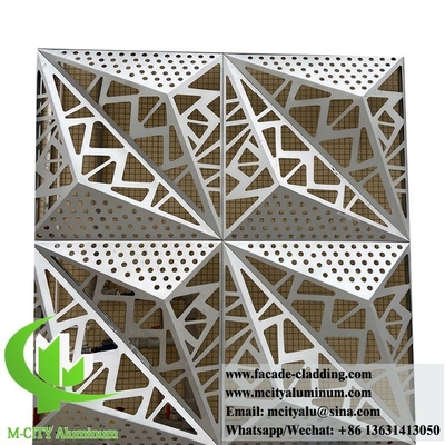 Revestimiento de paredes de aluminio paneles sólidos diseño 3D con patrones decorativos para fachada del edificio