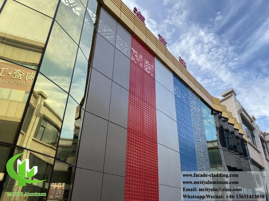 Revestimiento de paredes de metal perforado paneles decorativos de aluminio para paredes de concreto de paredes de vidrio