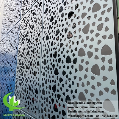 Lasers cortados de aluminio revestimiento de la pared de metal fachada PVDF color azul 3 mm hoja decorativa