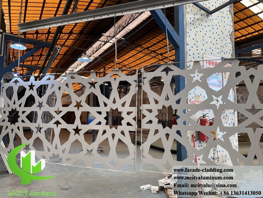 Hoja de metal cortada por láser de aluminio sólido revestimiento de pared Mashrabiya pantalla de metal