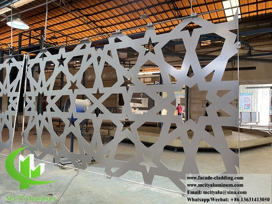 Pantalla de metal perforada de aluminio sólido con revestimiento de pared de mashrabiya