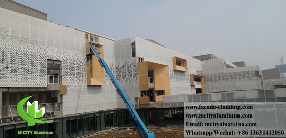 Techo de aluminio perforado Pared de revestimiento sólido en polvo de color blanco