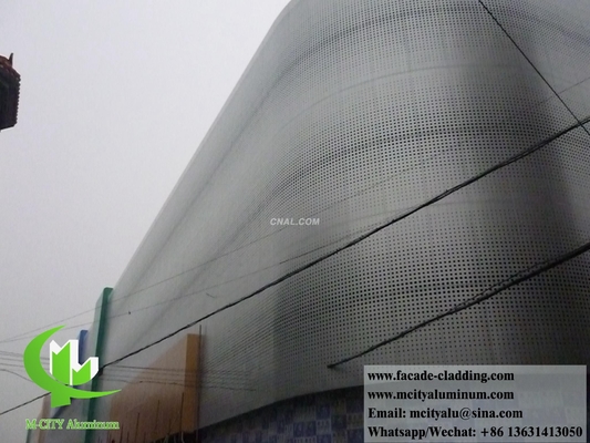 Perforando el panel de revestimiento de aluminio con paneles curvos de espiga sólida para el sistema de fachadas de edificios