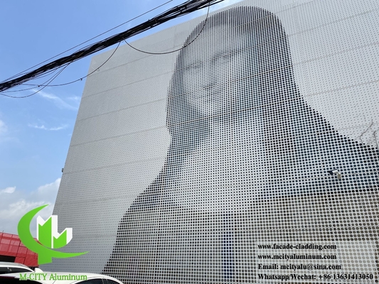 Decoración de revestimiento de paredes de metal perforado con pantalla de chapa de aluminio sólido