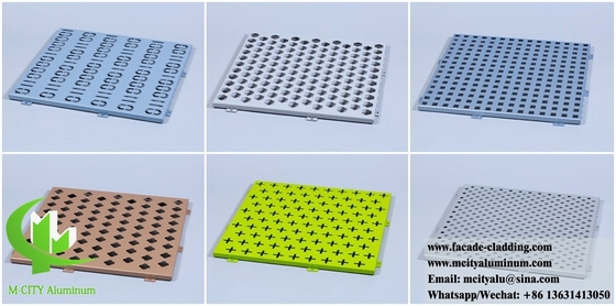 Fasa metálica perforada hueca paneles de revestimiento de aluminio pantalla metálica PVDF 3 mm