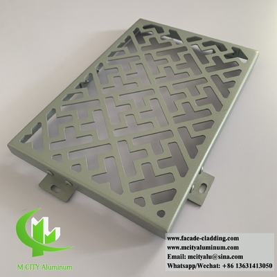 Fasa metálica perforada hueca paneles de revestimiento de aluminio pantalla metálica PVDF 3 mm