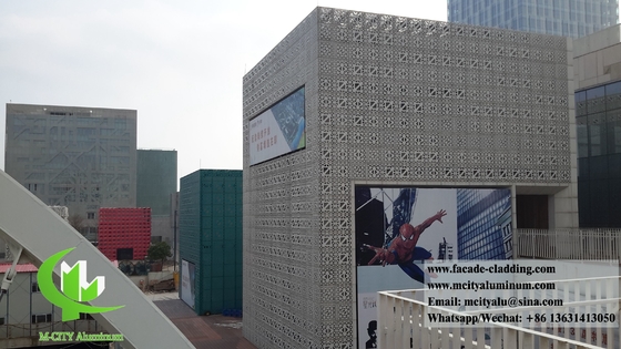 Cintas de aluminio perforado de fachada CNC revestimiento de paredes de metal con revestimiento en polvo