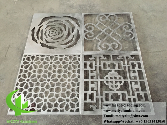 Revestimiento de fachada de aluminio de pantalla metálica decorativa con patrón hueco