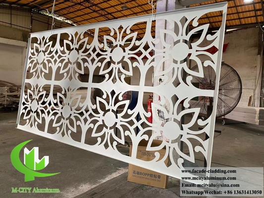 Revestimiento de fachada de aluminio de pantalla metálica decorativa con patrón hueco