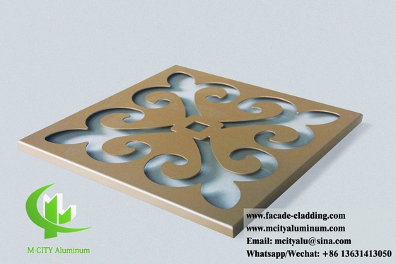 Pantalla de metal cortada por láser de lámina de aluminio con paneles con patrones PVDF Revestimiento de 3 mm de espesor