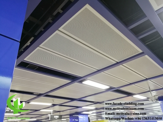 Techo metálico paneles de aluminio sólido revestimiento fachada en polvo revestido de lámina perforada