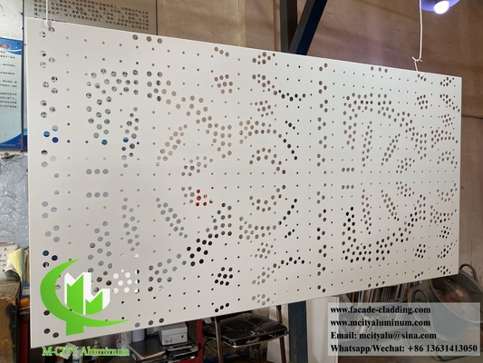 Sistema de revestimiento metálico de diseño 3D Pantalla de fachada de aluminio con patrón perforado