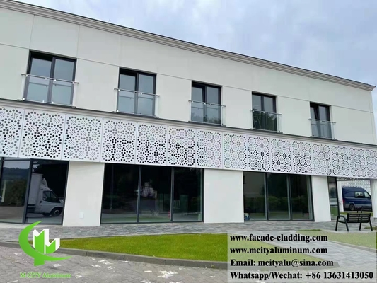 Panel de fachada perforado de aluminio de pantalla de metal cortada por láser para revestimiento de paredes