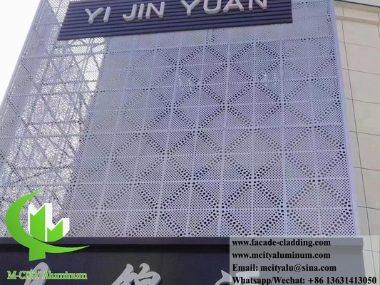 Panel de metal perforado para revestimiento de paredes Sistema de fachada de aluminio con patrón redondo
