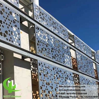 Panel de metal perforado para revestimiento de paredes Sistema de fachada de aluminio con patrón redondo