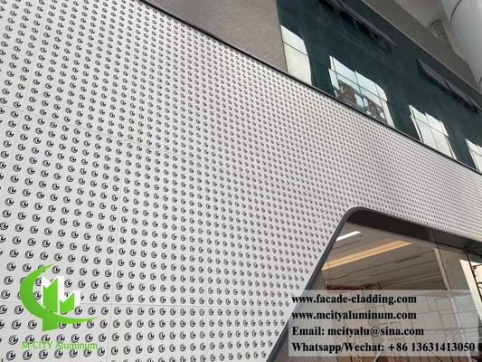 Panel de fachada metálica de pantalla de aluminio decorativo con diseño de corte por láser de patrón perforado