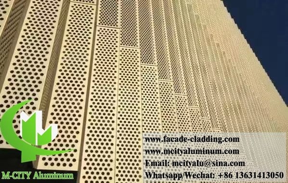 Pantallas de aluminio de lámina perforada de pantalla de metal plegada para la decoración de fachadas de edificios