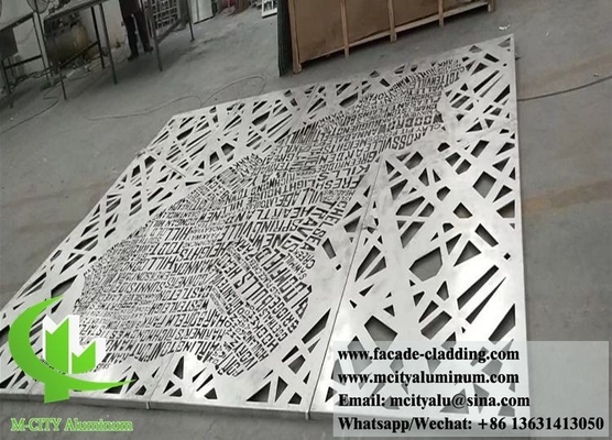 Panel de revestimiento decorativo arquitectónico de hoja de aluminio con patrón de corte por láser