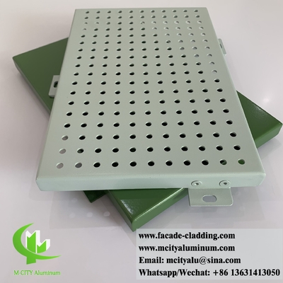 Panel de pantalla de metal perforado Techo de aluminio para el sistema de fachada Revestimiento de pared personalizado