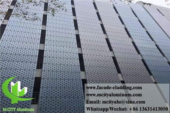Capa de metal perforada revestida en polvo revestimiento de aluminio paneles de pared exteriores sistemas de fachada