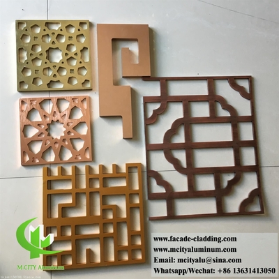 Cortado por láser Retrovisores de privacidad metálicos Paneles decorativos Hoja de aluminio 3 mm de espesor