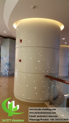Revestimiento metálico arquitectónico para columnas de aluminio 3.0 mm con iluminación LED