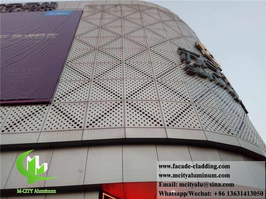 paneles de pantalla de aluminio perforados revestimiento metálico exterior arquitectónico RAL Color PVDF