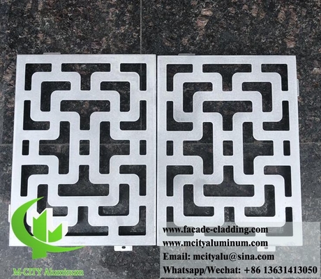 Arquitectónico de corte de láser de pantalla de metal de aluminio para la decoración de paneles de revestimiento de pared