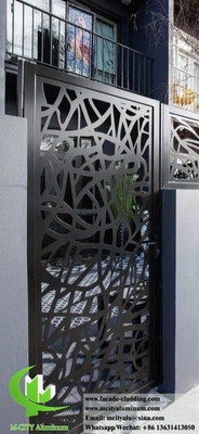 Paneles de privacidad decorativos de aluminio con patrones de corte por láser de color negro recubierto en polvo