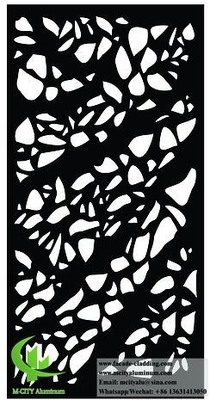 Paneles de privacidad decorativos de aluminio con patrones de corte por láser de color negro recubierto en polvo